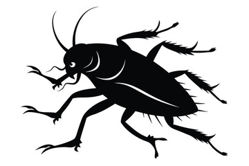 Black silhouette Cockroach Running I.eps