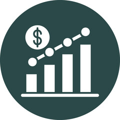 Business Growth Glyph Circle Icon