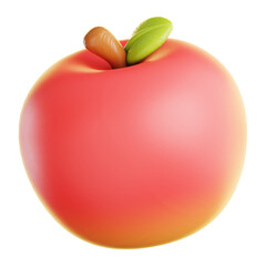 Fruit and Vegetables 3D Icon, Red Apple