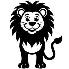 Cheerful Lion Cartoon Funny African Safari Mascot for Kids