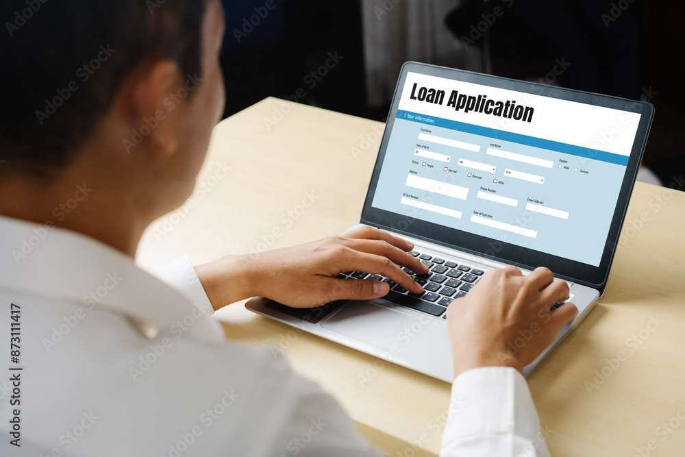 Aufkleber online loan application form for modish digital information collection on the internet network