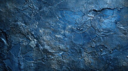 Fototapeta premium A rough texture background with a blend of cobalt blue and slate gray, featuring visible cracks and scuffs that evoke a moody, maritime vibe.