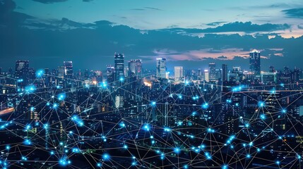 Smart City and network connection concept