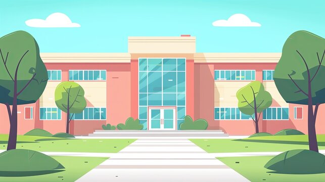 School Projects flat design front view academic theme animation vivid