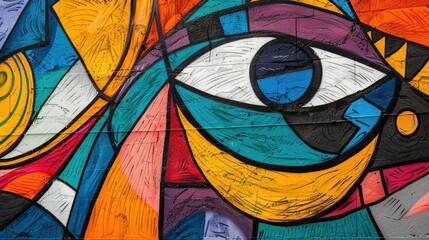 Obraz premium Vibrant street art graffiti, forming a seamless urban pattern