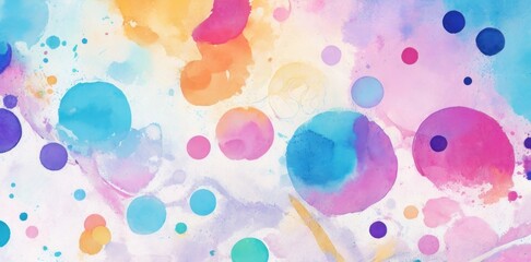 Abstract colorful circles with watercolors in artistic vibrant background colorful pattern creative concept. Watercolor Splash with gradient effect. Bright colorful watercolor ink grunge