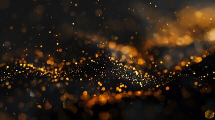 Black background with gold sparkle effects, minimalistic and luxurious, ultra HD high quality