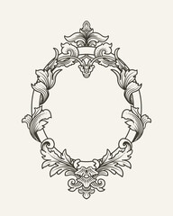 vintage baroque frame with flora ornament
