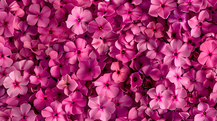Fototapeta premium A solid carpet of magenta phlox flowers. isolated on a solid magenta background. Illustrations