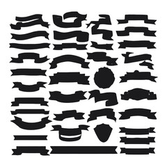 set of black and white ribbons