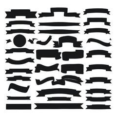 set of black and white ribbons