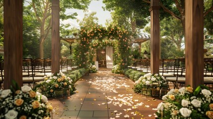 Obraz premium Romantic Outdoor Wedding Ceremony Decor