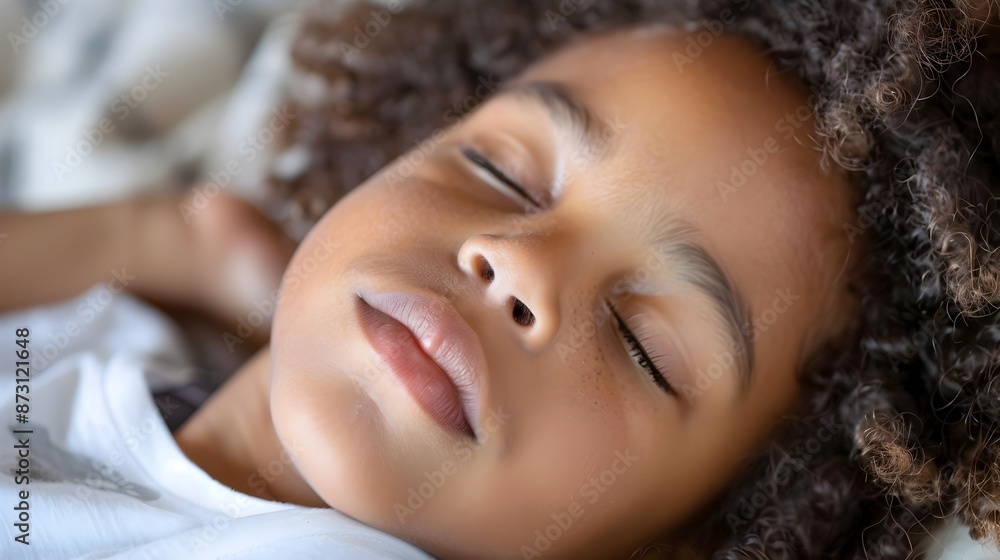 Aufkleber peaceful child in deep rem sleep with serene expression enjoying restful and rejuvenating slumber
