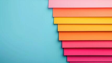 Colorful stack of test swatches with space for text