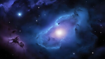 Blue Nebula A Bright Starry Background Design