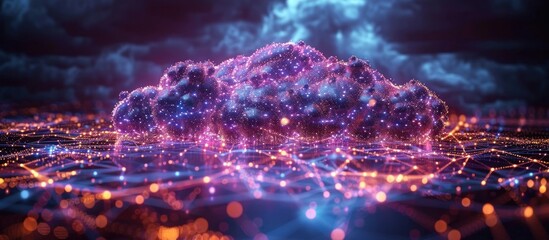 Obraz premium Digital Cloud Network Abstract