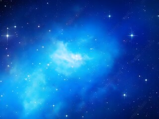 Fototapeta premium Blue Nebula A Bright Starry Background Design