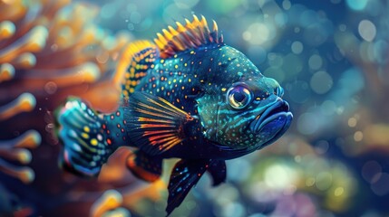Colorful fish with a hint of fierceness
