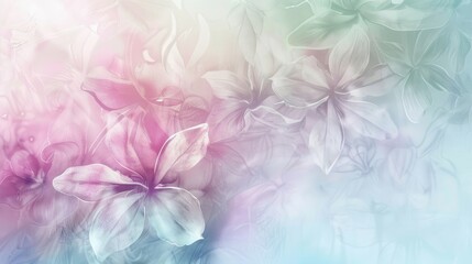 Obraz premium A serene abstract background with delicate floral patterns in soft pastel colors.