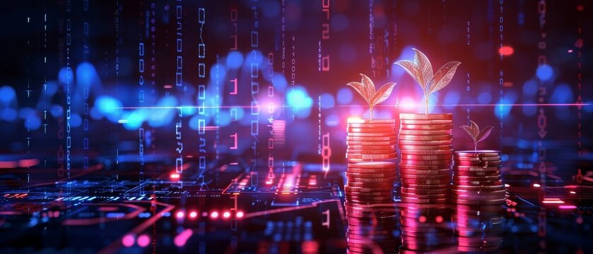 Cryptocurrency Invest in cryptocurrencies, modern digital assets, concept