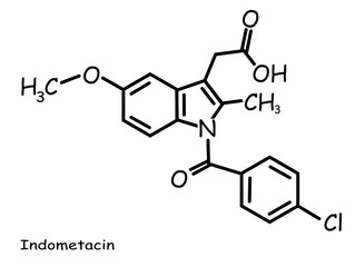 Fototapeta premium Chemical, organic structure : indometacin