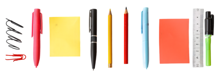 Stationery Supplies on Black Background