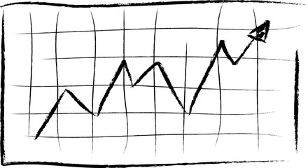 Hand drawing business chart. Vector illustration isolated on white background