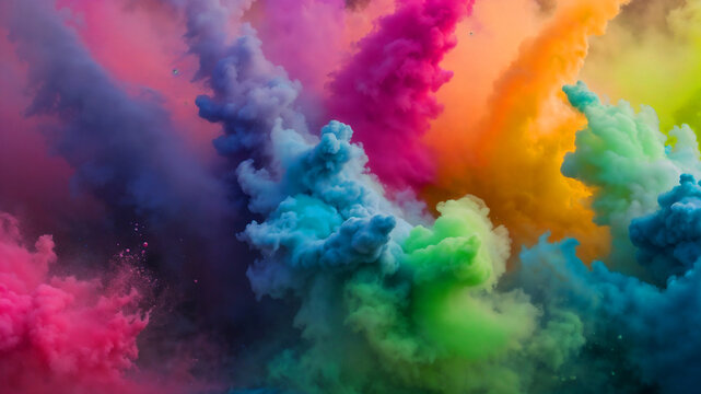 Color run powdered paint abstract background texture