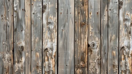 Naklejka premium Weathered outdoor teak wood surface texture with cracks and knots on a vertical pattern