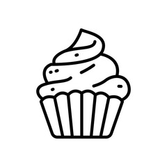 Cupcake icon vector in line style