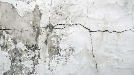 Obraz premium Repairing Cracks on White Concrete Wall with Grey Cement Smear