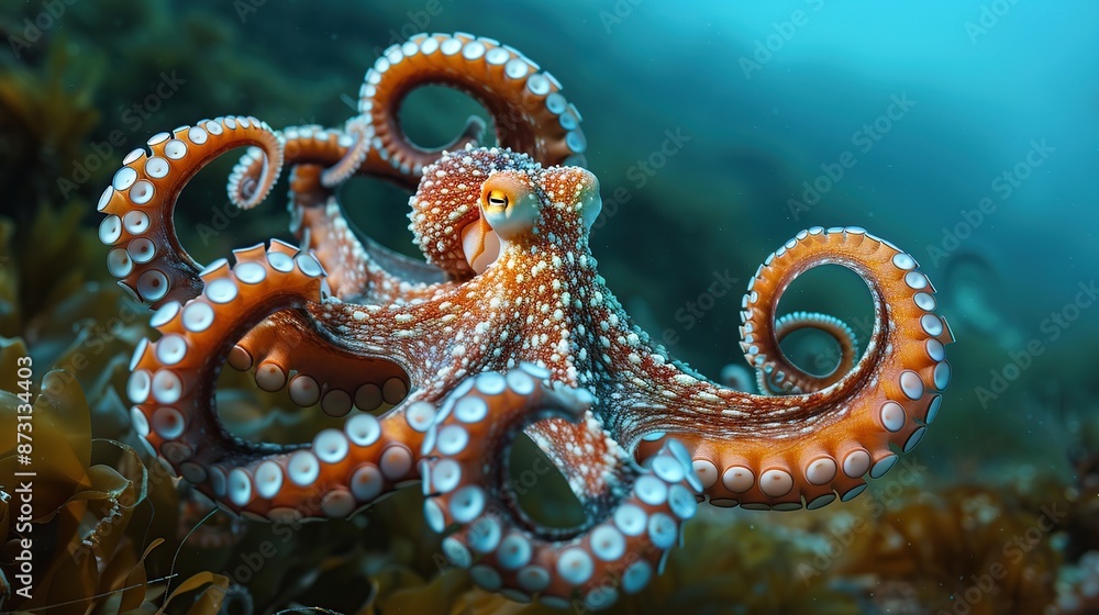 Poster octopus underwater