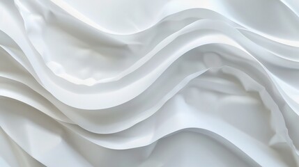 Obraz premium A smooth, translucent white paper texture with subtle crumples and abstract waves, creating a background 