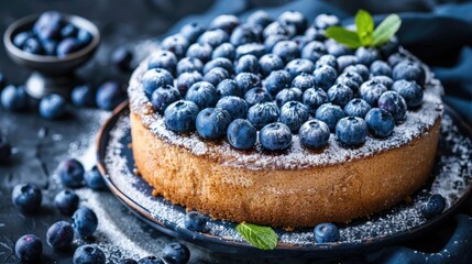 Delicious home baking with blueberries