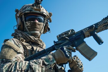 Fototapeta premium American Special Forces Soldier in Cinematic Perspective