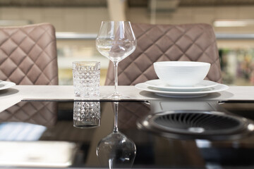 table setting in a kitchen