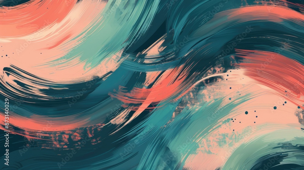 Poster an abstract background featuring dynamic brush strokes in contrasting colors.