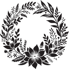 Wreath silhouette vector illustration style with white background