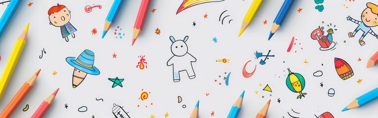 Whimsical Children Activities in Colorful Illustration