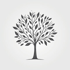 Obraz premium silhouette tree line drawing set, graphics trees elements outline symbol for architecture and landscape design drawing. Vector illustration in stroke fill in white. 