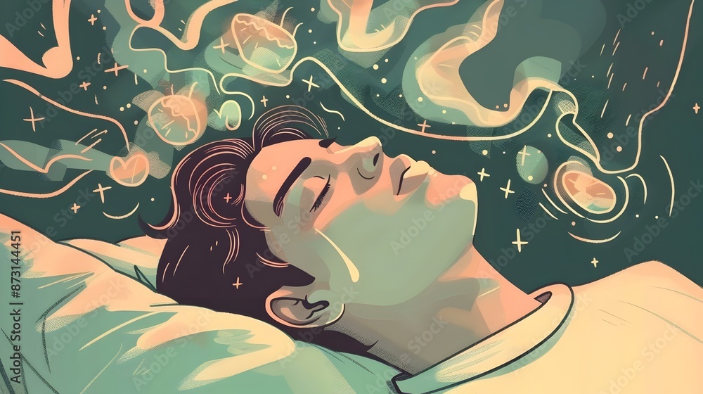 Aufkleber visualizing the complexity of rem sleep's role in memory consolidation