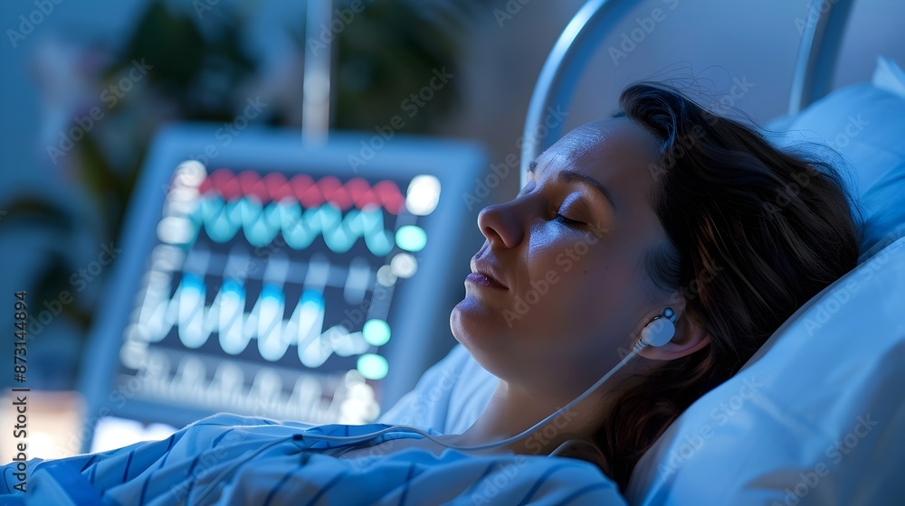 Poster detailed sleep study chart analyzing rem sleep patterns and frequencies