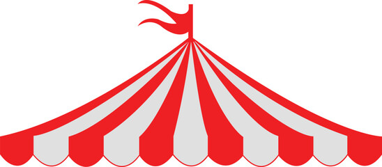 Circus tent clip art design on plain white transparent isolated background for sign, decal, card, shirt, hoodie, sweatshirt, apparel, tag, mug, icon, poster or badge © AllYearRoundDesigns