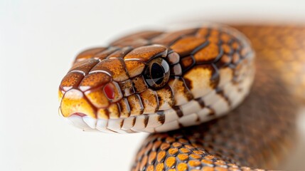 Fototapeta premium Spotted snake from Argentina on a white backdrop