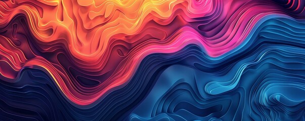 Obraz premium Textured abstract lines flat design, top view, technological theme, animation, Splitcomplementary color scheme.