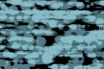 A stripes and circles distortion abstract in blue green and black