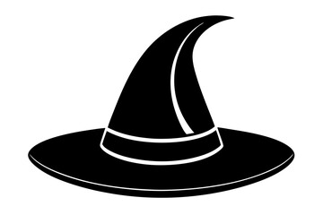 Witch hat, Witch hat icon vector, Halloween witch hat black silhouette 
