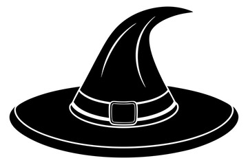 Witch hat, Witch hat icon vector, Halloween witch hat black silhouette 
