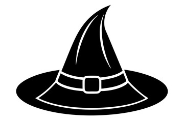 Witch hat, Witch hat icon vector, Halloween witch hat black silhouette 
