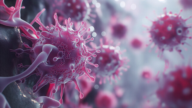 Enterovirus, a picornavirus that causes infectious diseases: hand, foot, mouth disease, herpangina. Echovirus, rhinovirus infections. single-stranded RNA genome, medical 3D.Generative AI.